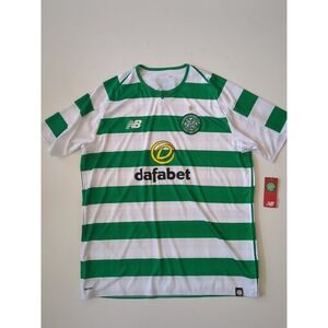 Celtic 2018-2019 Home Shirt New Balance Men's XL Green White Football Original